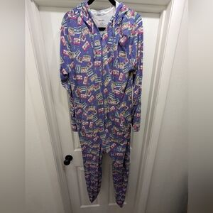 MeUndies Unisex Onsie Cassette Tape Purple Size M/L